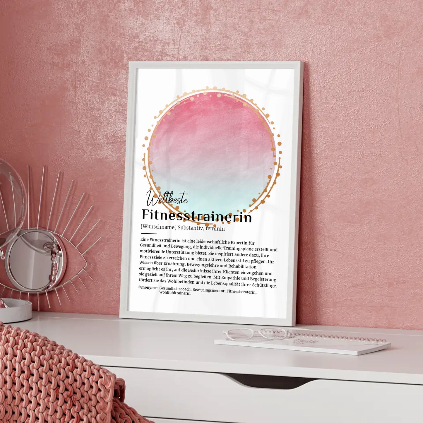 Poster Definition Fitnesstrainerin mit Namen Geschenk persönlich