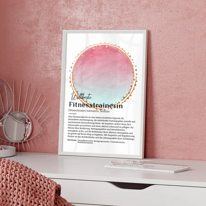 Poster Definition Fitnesstrainerin mit Namen Geschenk persönlich