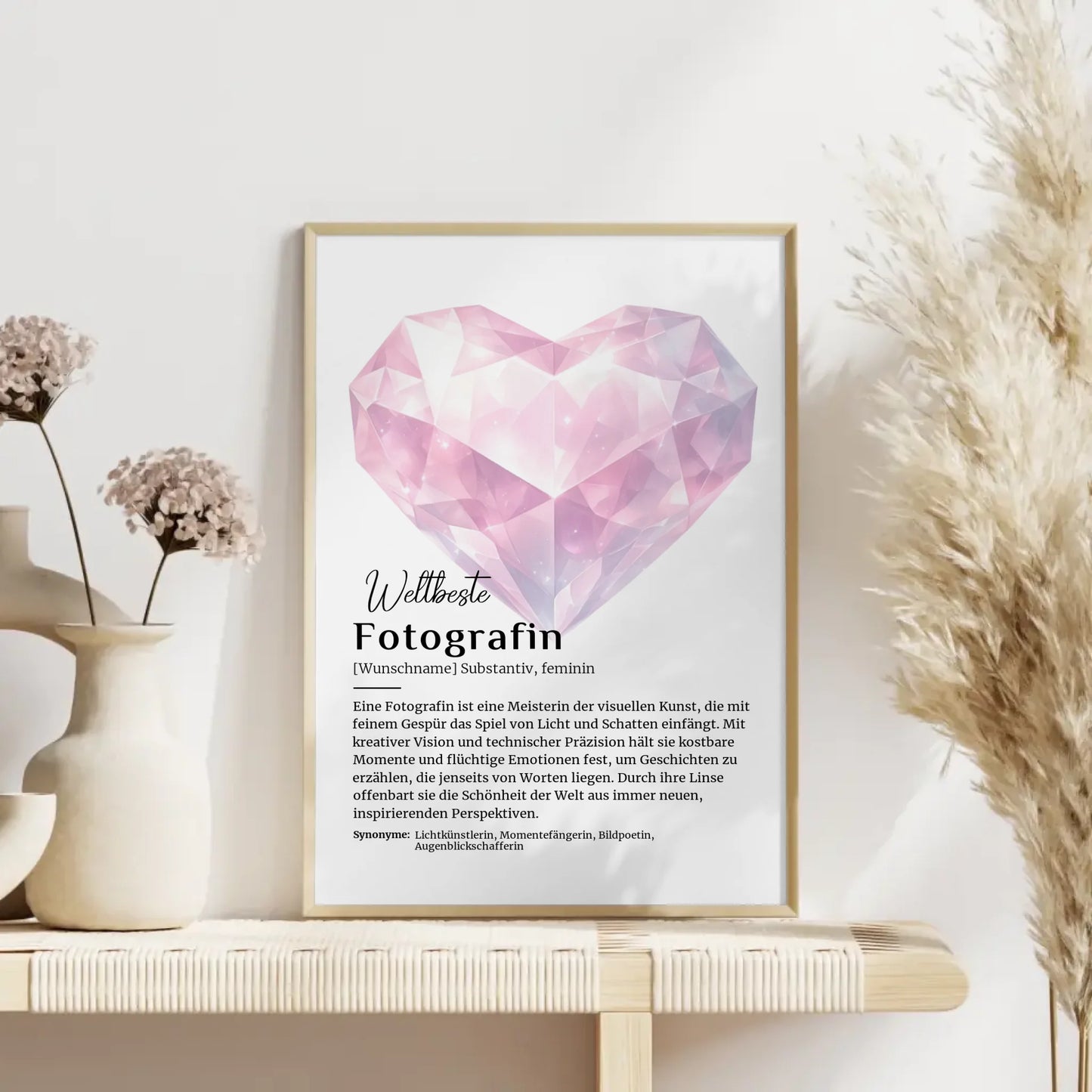 Personalisierte Poster Definition Fotografin mit Namen Geschenk