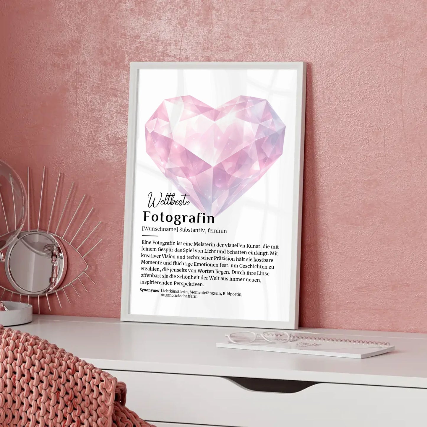 Personalisierte Poster Definition Fotografin mit Namen Geschenk