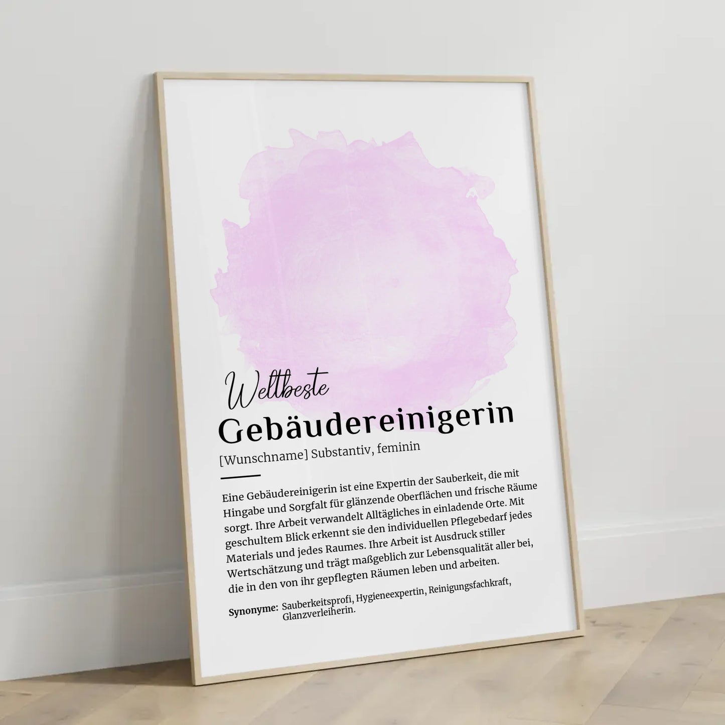 Poster Definition für Gebäudereinigerin mit Namen Geschenk