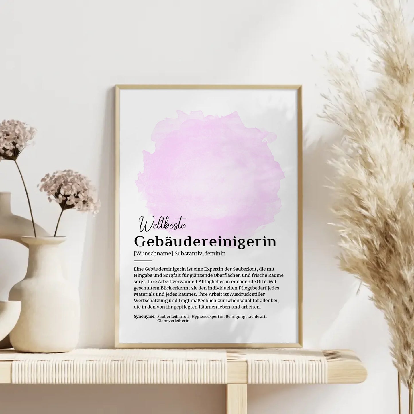 Poster Definition für Gebäudereinigerin mit Namen Geschenk