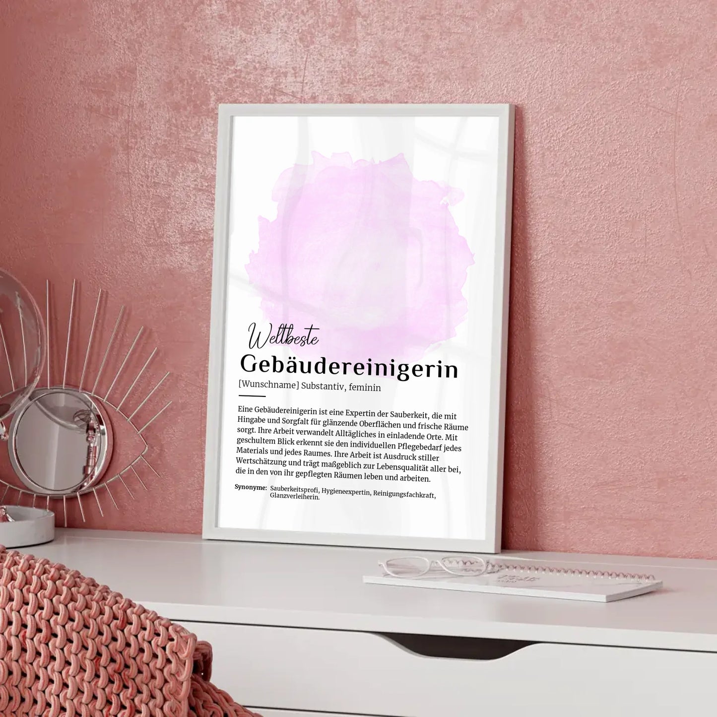 Poster Definition für Gebäudereinigerin mit Namen Geschenk