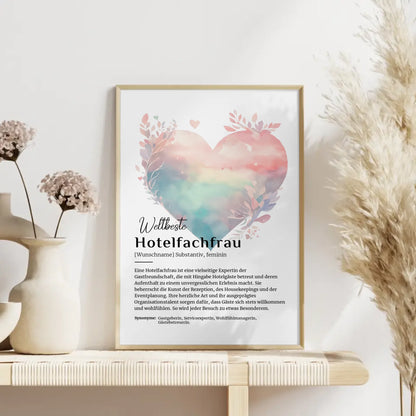 Poster Definition Hotelfachfrau mit Namen Definitionsposter