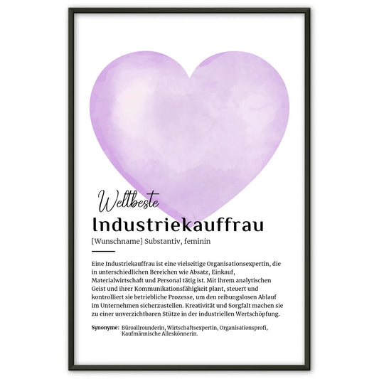 Poster Definition Industriekauffrau mit Namen Geschenk