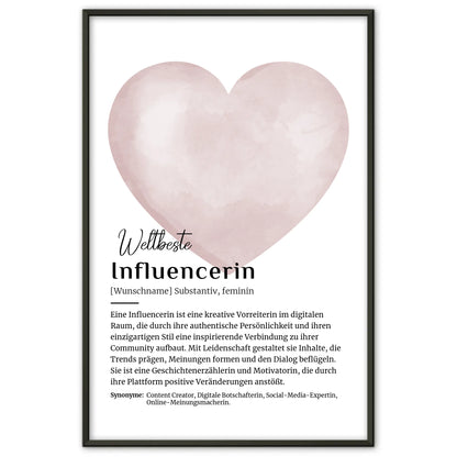 Personalisierte Poster Definition Influencerin mit Namen