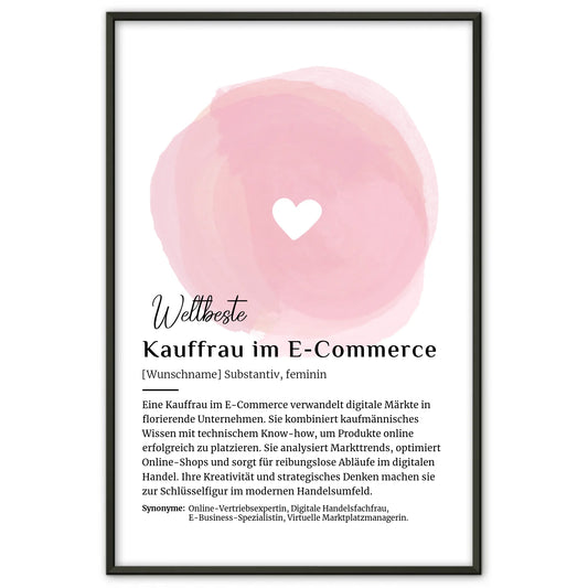 Personalisierte Poster Definition Kauffrau im E-Commerce mit Namen