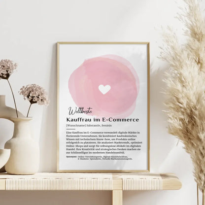 Personalisierte Poster Definition Kauffrau im E-Commerce mit Namen