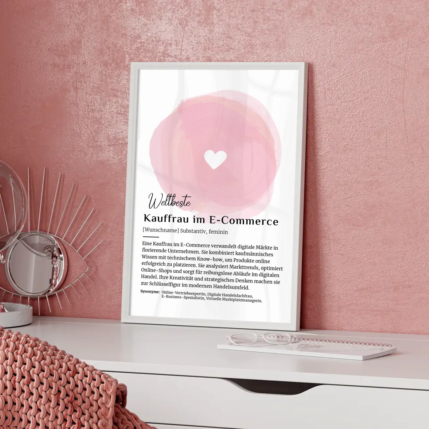 Personalisierte Poster Definition Kauffrau im E-Commerce mit Namen