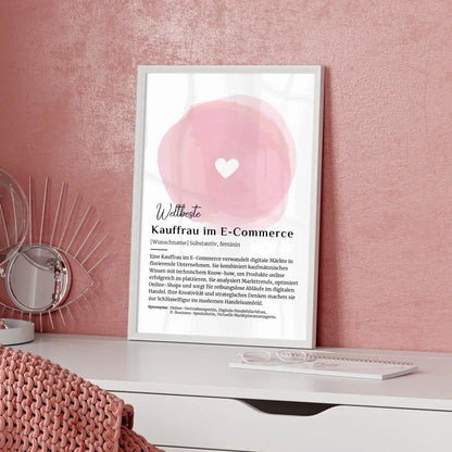 Personalisierte Poster Definition Kauffrau im E-Commerce mit Namen