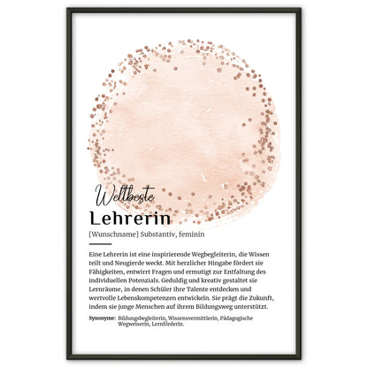 Personalisierte Poster Definition Lehrerin mit Namen