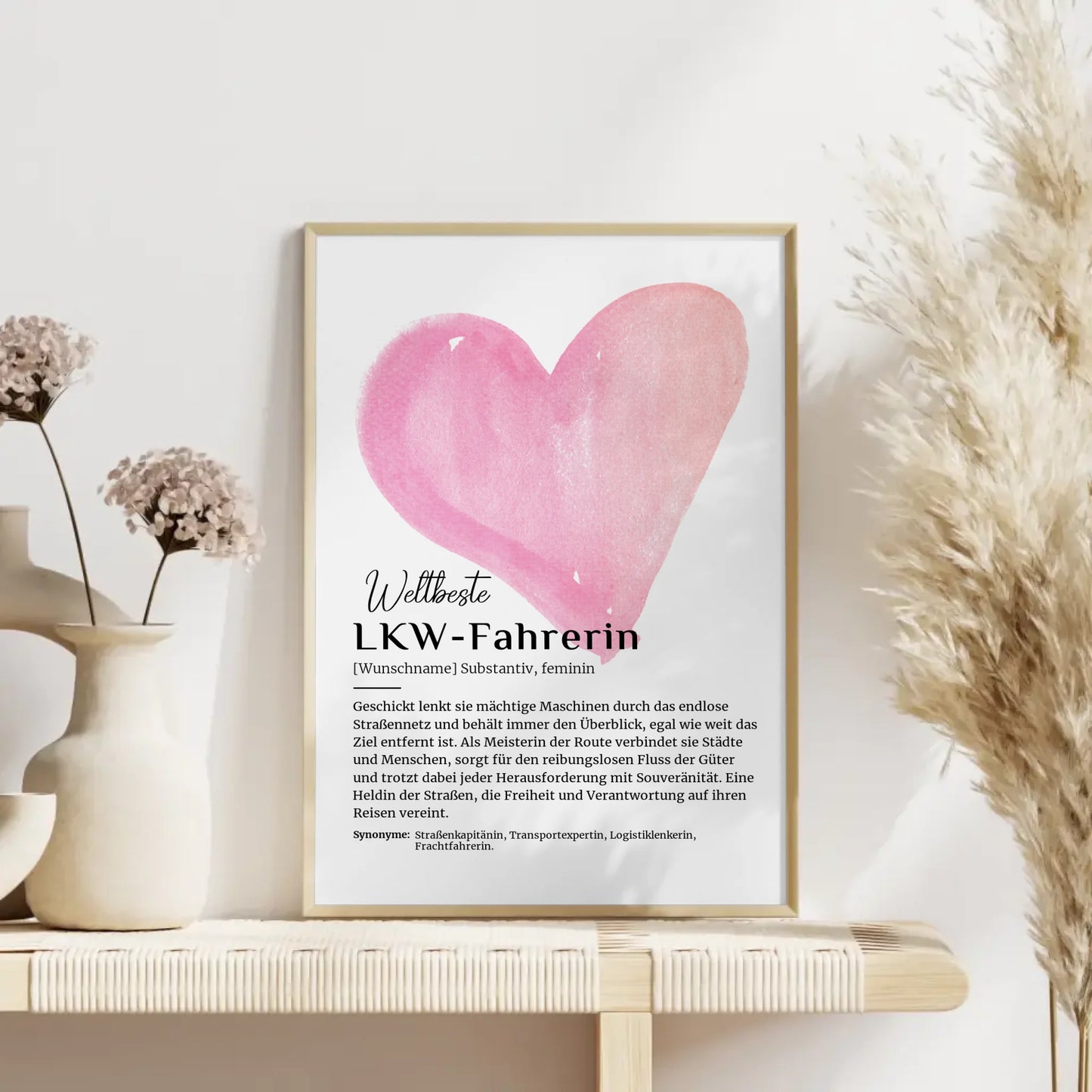 Personalisierte Poster Definition LKW-Fahrerin mit Namen Geschenk