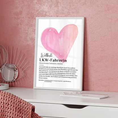 Personalisierte Poster Definition LKW-Fahrerin mit Namen Geschenk