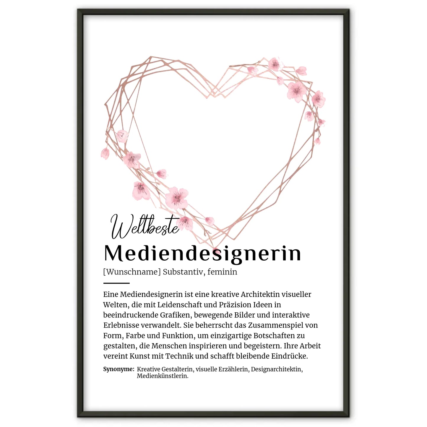 Personalisierte Poster Definition Mediendesignerin mit Namen