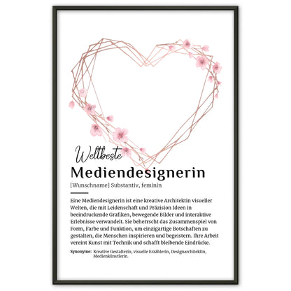 Personalisierte Poster Definition Mediendesignerin mit Namen