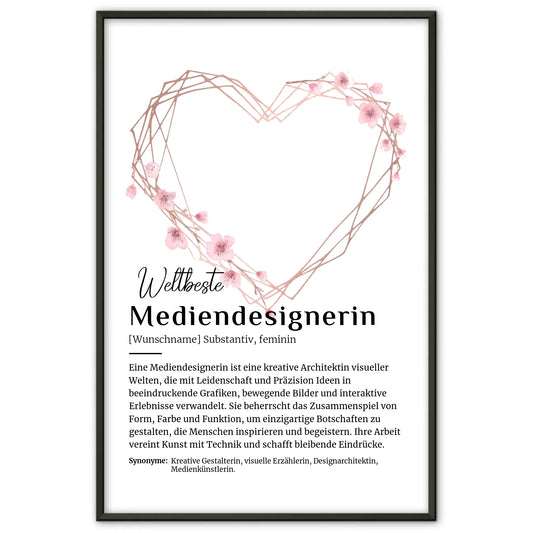 Personalisierte Poster Definition Mediendesignerin mit Namen