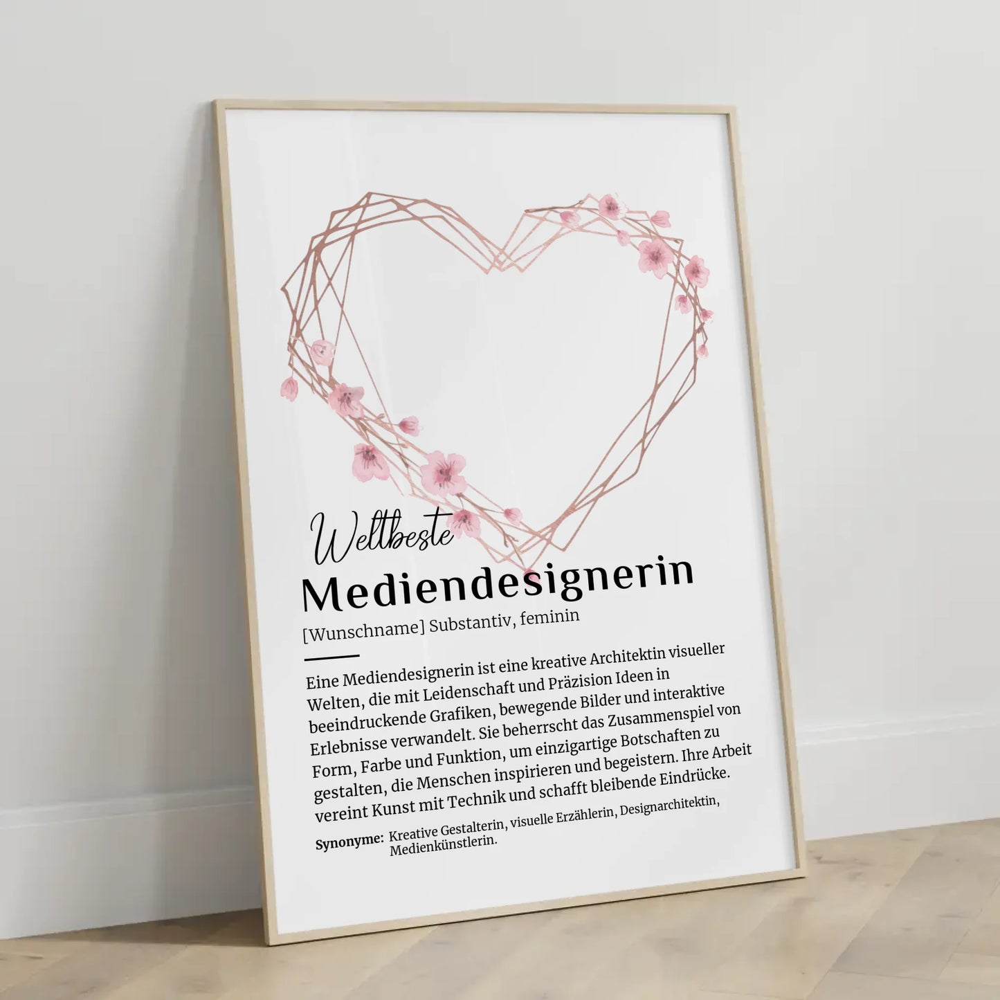 Personalisierte Poster Definition Mediendesignerin mit Namen