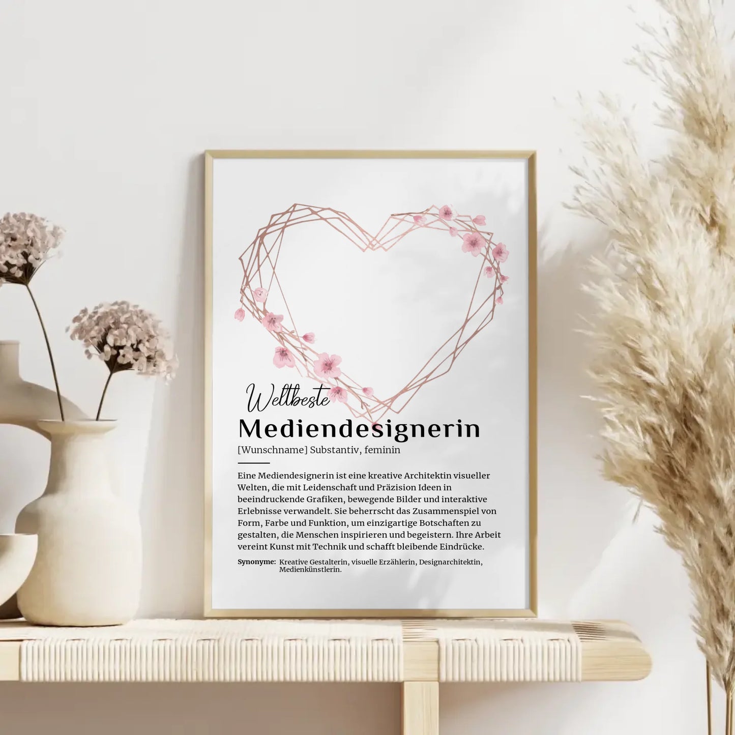 Personalisierte Poster Definition Mediendesignerin mit Namen
