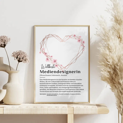 Personalisierte Poster Definition Mediendesignerin mit Namen