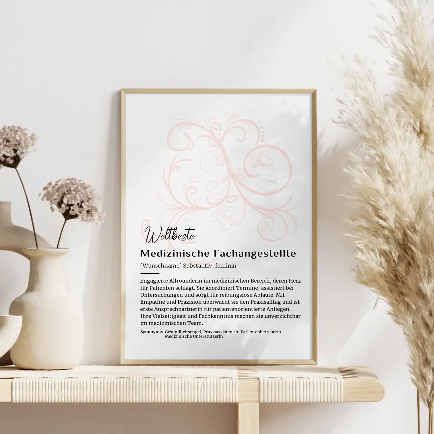 Personalisierte Poster Definition Medizinische Fachangestellte mit Namen Geschenk