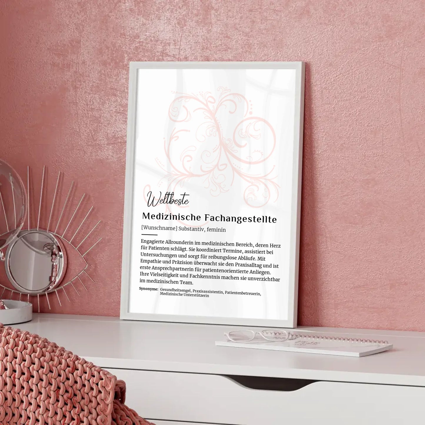 Personalisierte Poster Definition Medizinische Fachangestellte mit Namen Geschenk