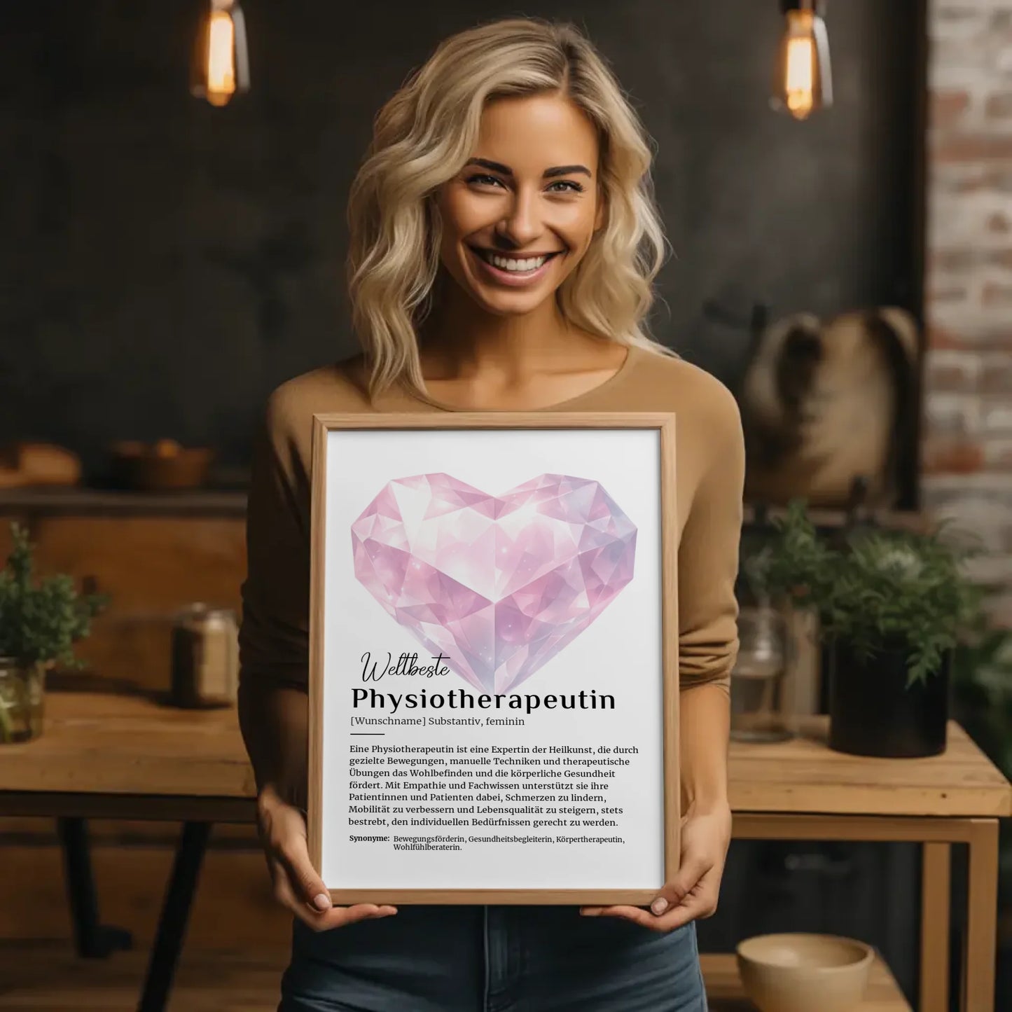 Personalisierte Poster Definition Physiotherapeutin mit Namen