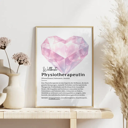 Personalisierte Poster Definition Physiotherapeutin mit Namen
