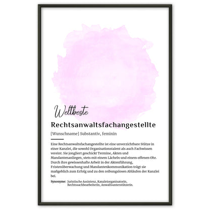 Personalisierte Poster Definition Rechtsanwaltsfachangestellte mit Namen