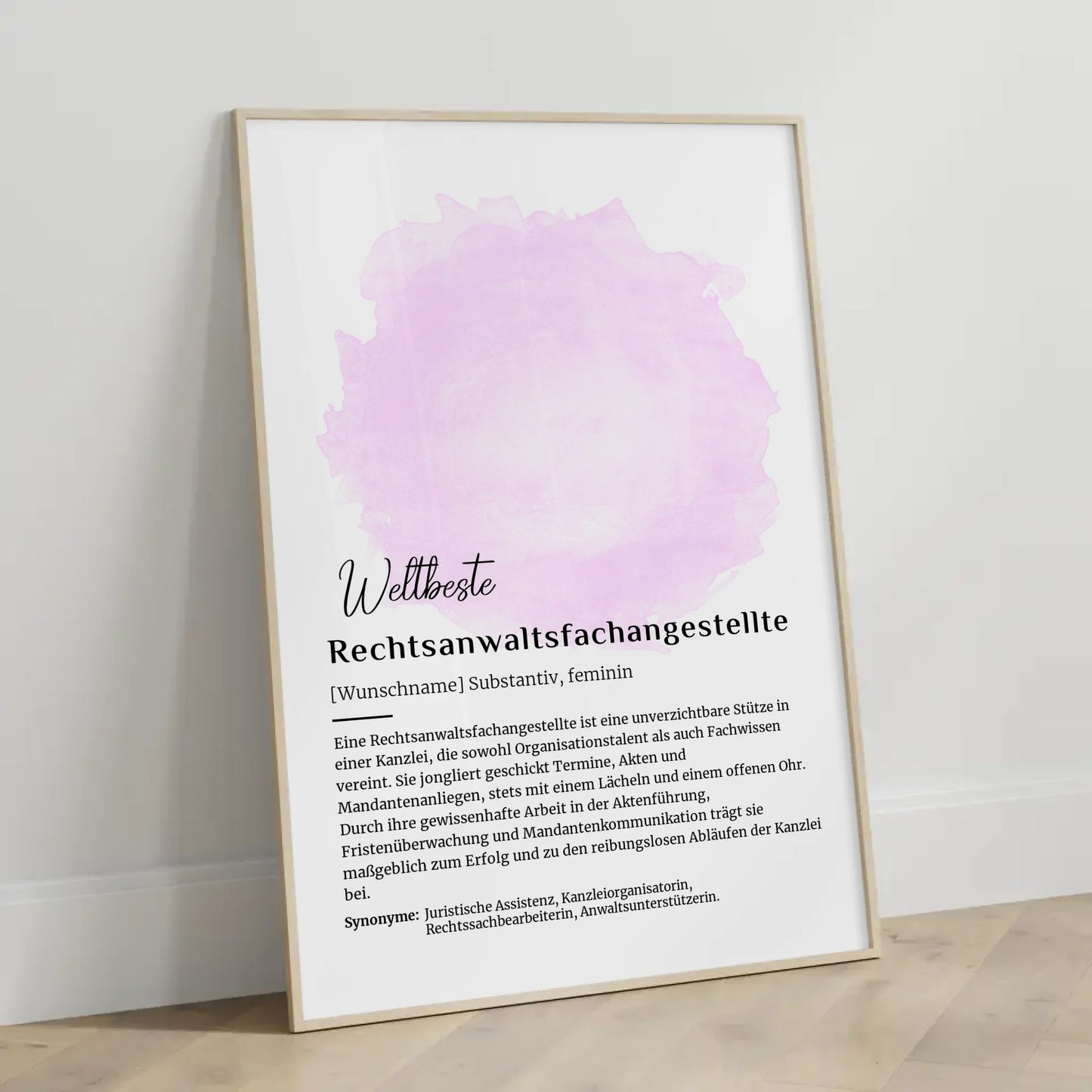 Personalisierte Poster Definition Rechtsanwaltsfachangestellte mit Namen
