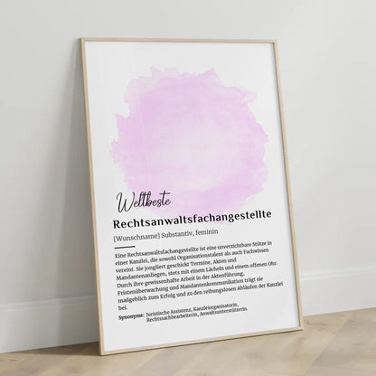 Personalisierte Poster Definition Rechtsanwaltsfachangestellte mit Namen