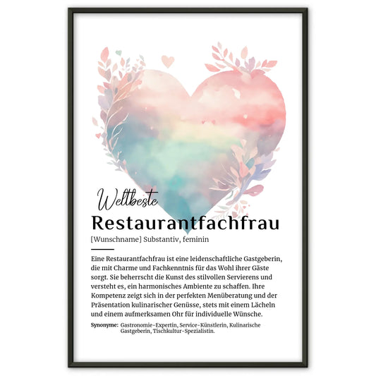 Poster Definition Restaurantfachfrau mit Namen Geschenkidee