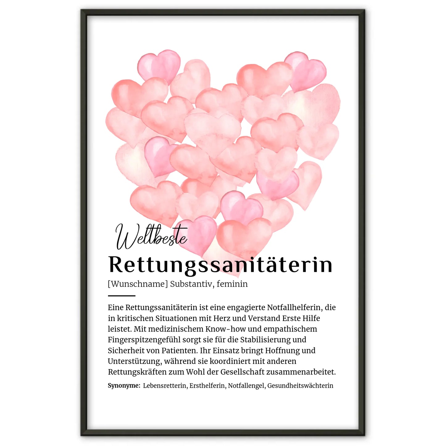 Poster Definition Rettungssanitäterin mit Namen Design