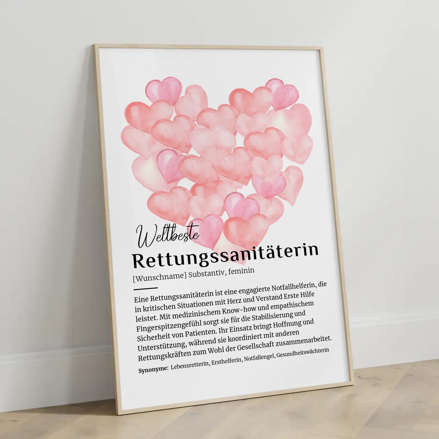 Poster Definition Rettungssanitäterin mit Namen Design