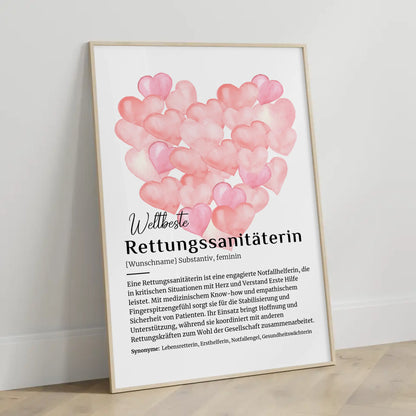 Poster Definition Rettungssanitäterin mit Namen Design