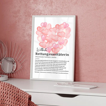 Poster Definition Rettungssanitäterin mit Namen Design