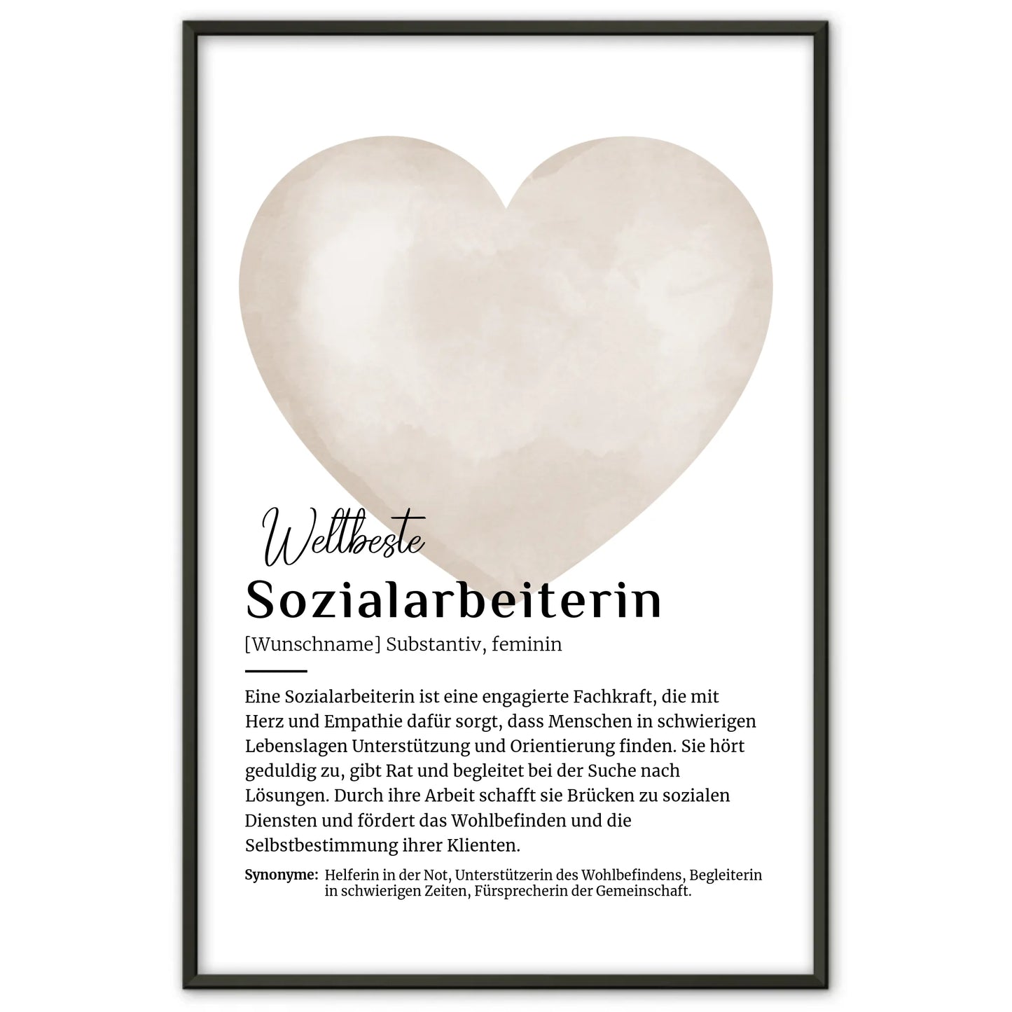 Poster Definition Sozialarbeiterin mit Namen Geschenk Ideen