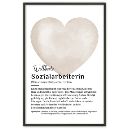 Poster Definition Sozialarbeiterin mit Namen Geschenk Ideen
