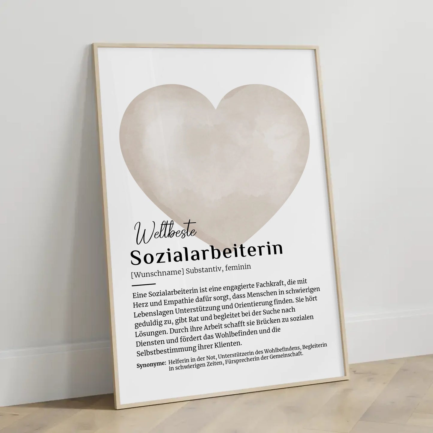 Poster Definition Sozialarbeiterin mit Namen Geschenk Ideen