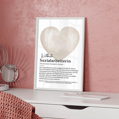 Poster Definition Sozialarbeiterin mit Namen Geschenk Ideen