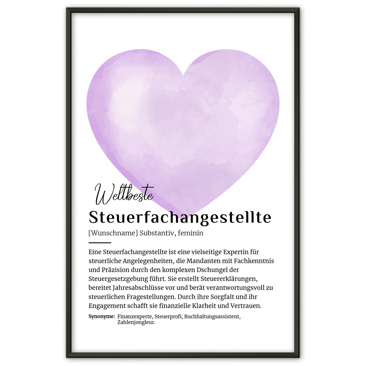 Personalisierte Poster Definition Steuerfachangestellte mit Namen