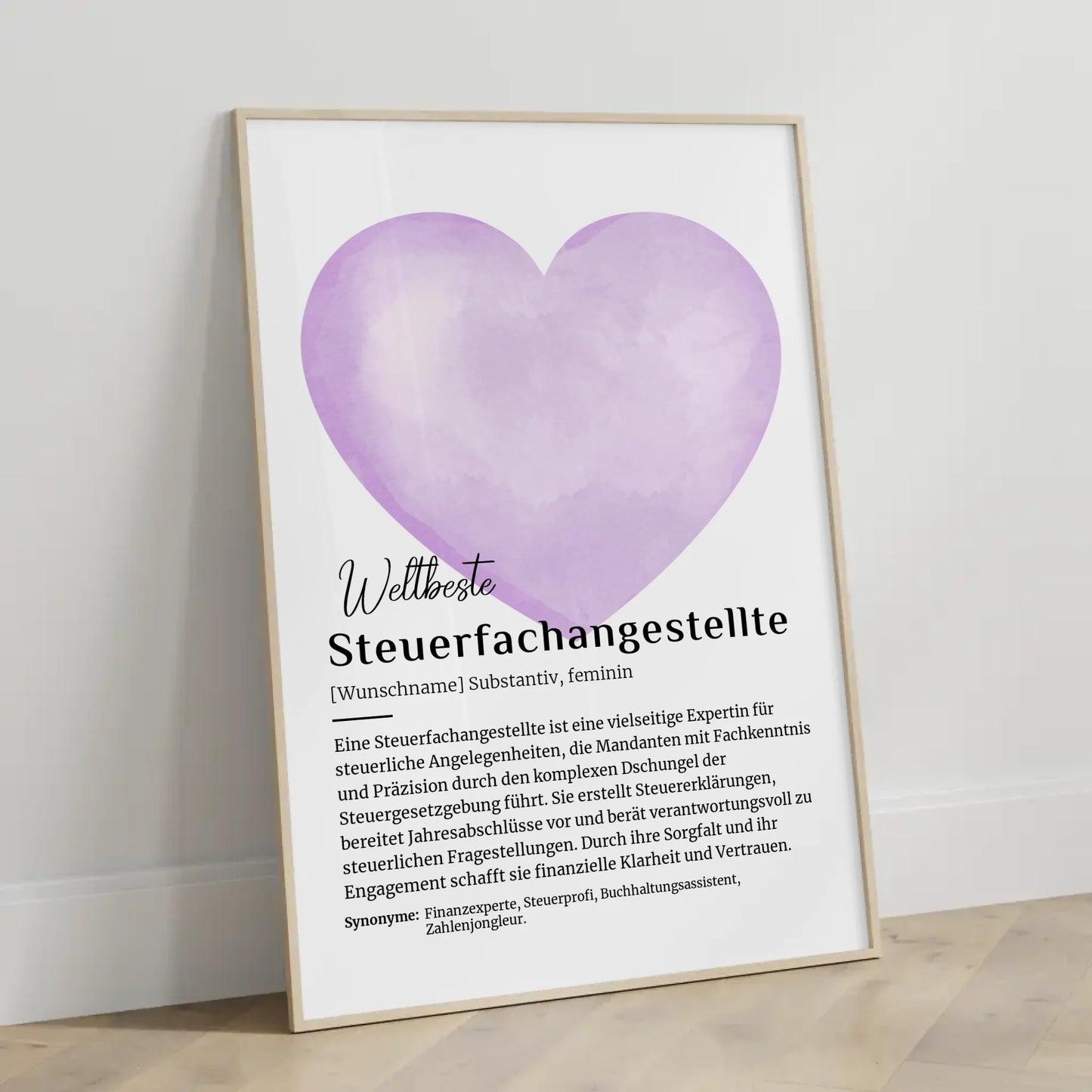 Personalisierte Poster Definition Steuerfachangestellte mit Namen