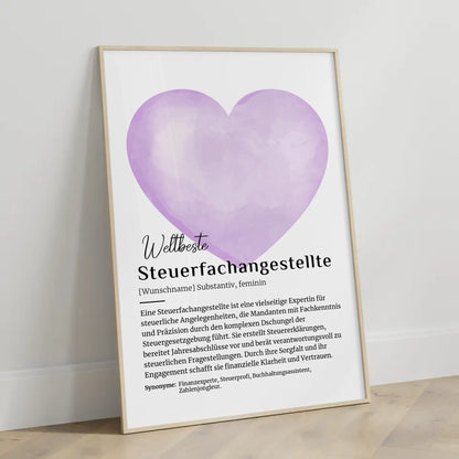 Personalisierte Poster Definition Steuerfachangestellte mit Namen