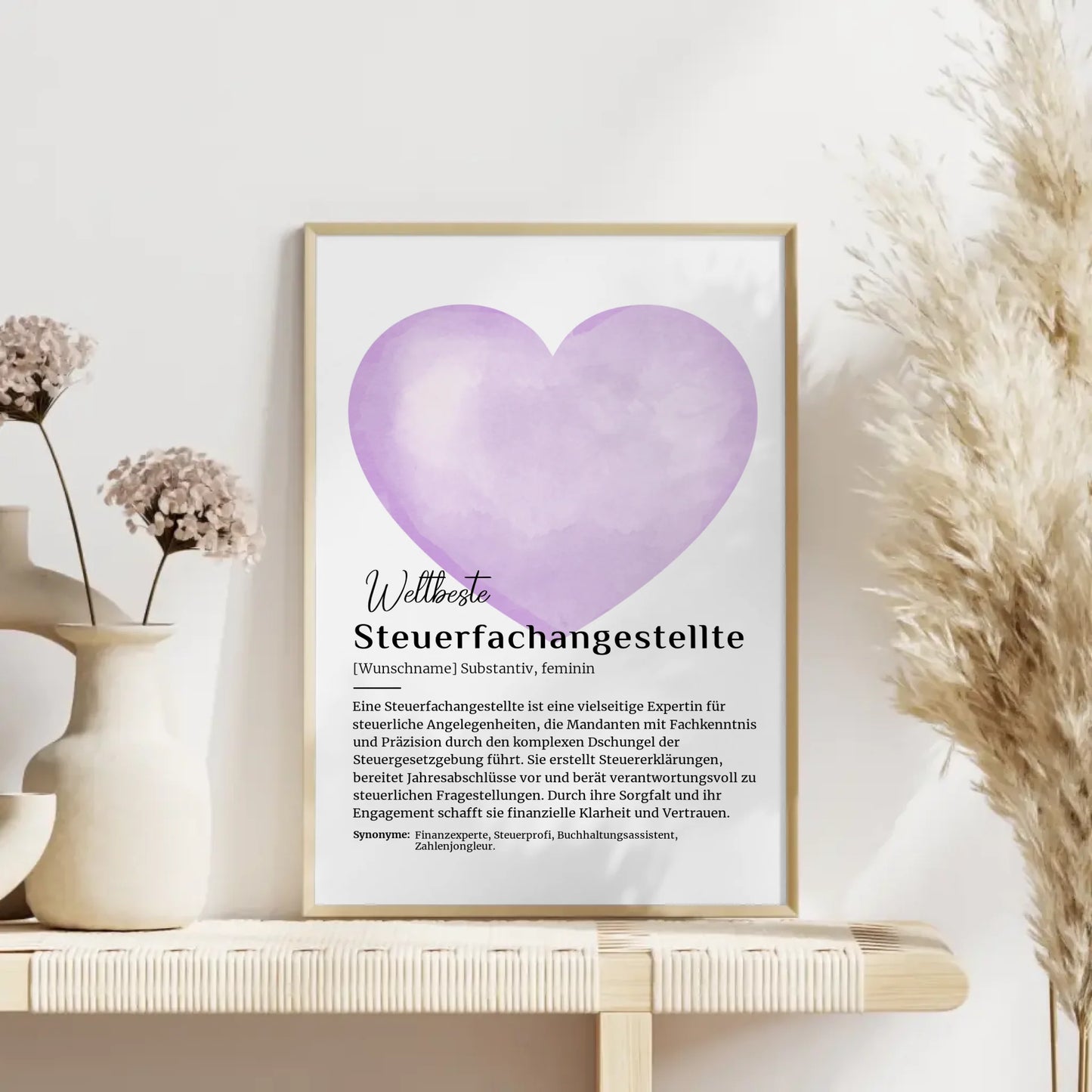 Personalisierte Poster Definition Steuerfachangestellte mit Namen