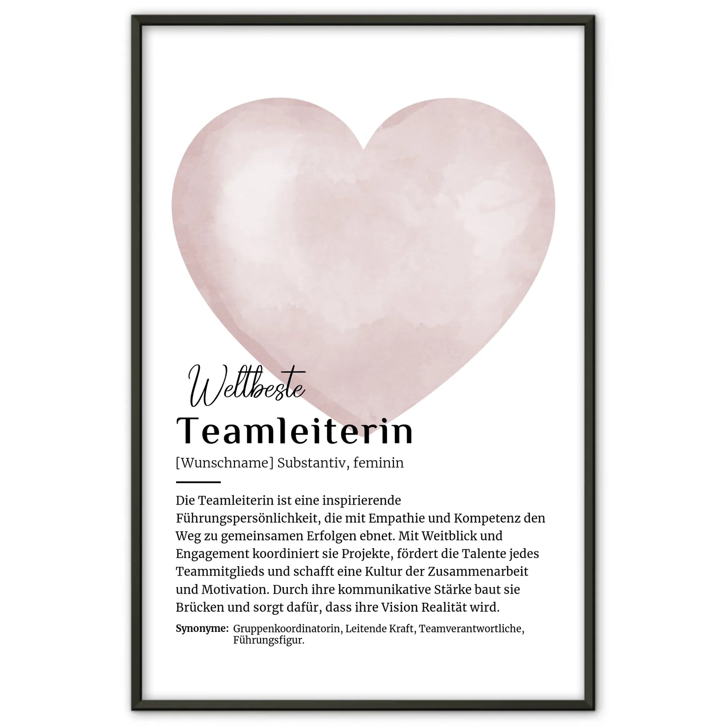 Poster Definition Teamleiterin mit Namen Geschenk für Dich