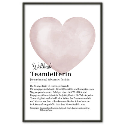 Poster Definition Teamleiterin mit Namen Geschenk für Dich