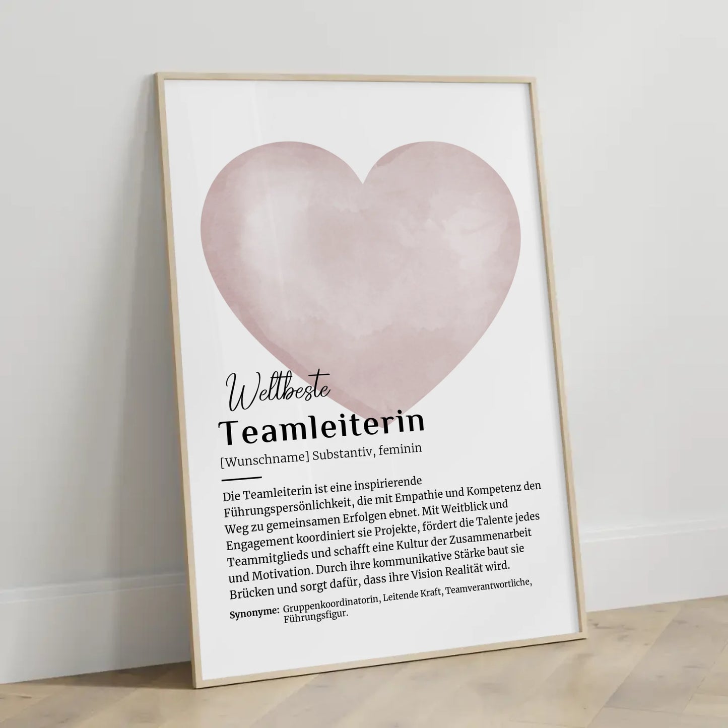 Poster Definition Teamleiterin mit Namen Geschenk für Dich