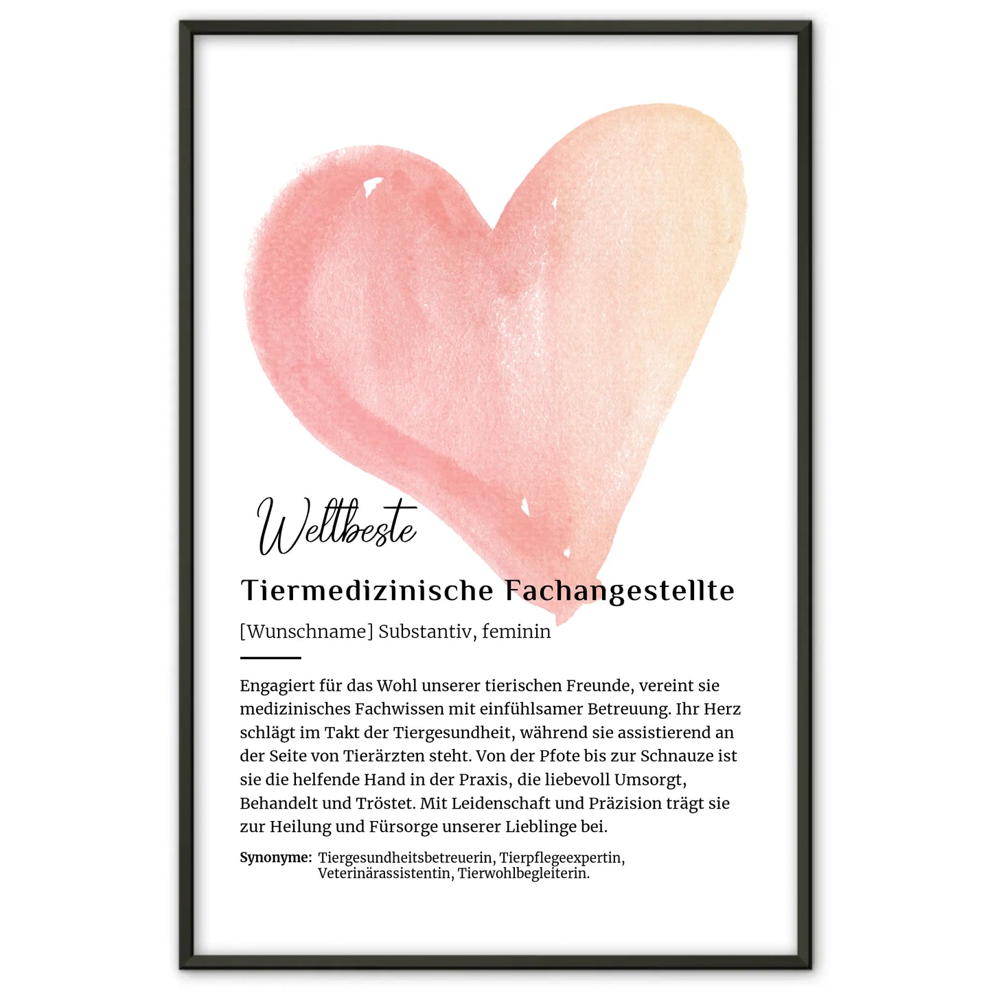 Poster Definition Tiermedizinische Fachangestellte mit Namen