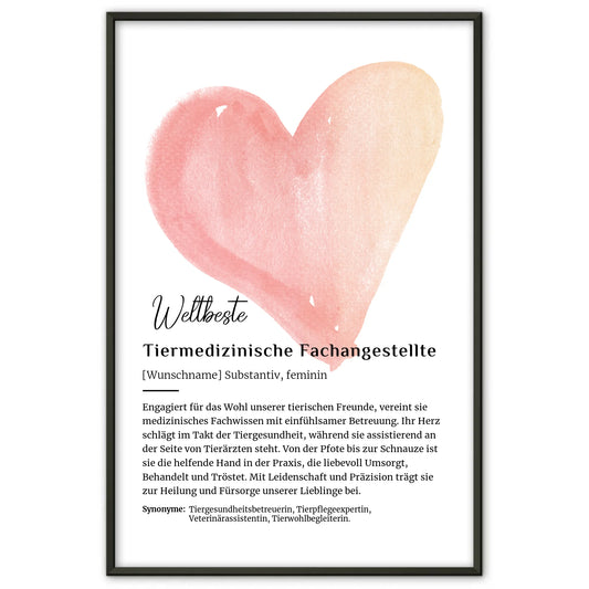 Poster Definition Tiermedizinische Fachangestellte mit Namen
