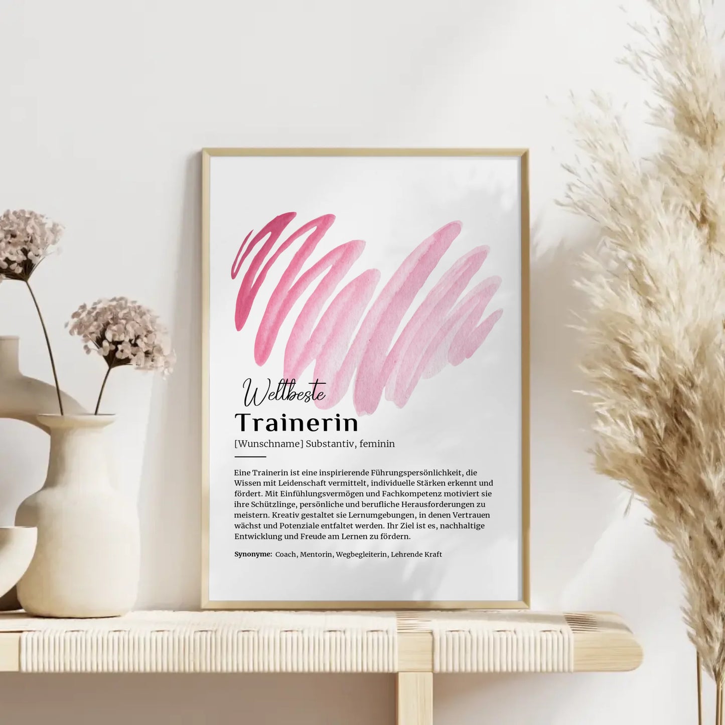 Personalisierte Poster Definition Trainerin mit Namen Geschenk