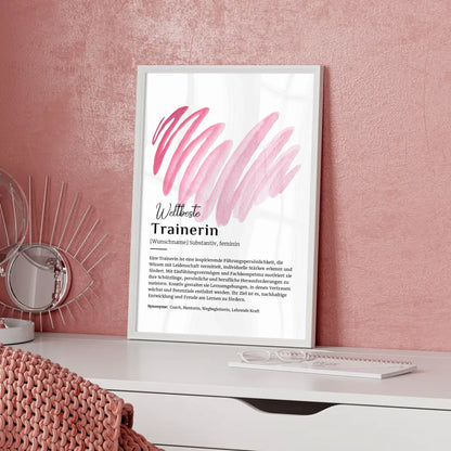 Personalisierte Poster Definition Trainerin mit Namen Geschenk